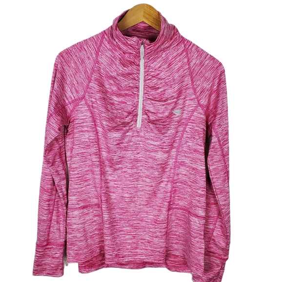 Pony Tops - Pony Quarter Zip Long Sleeve Thumbholes Pullover